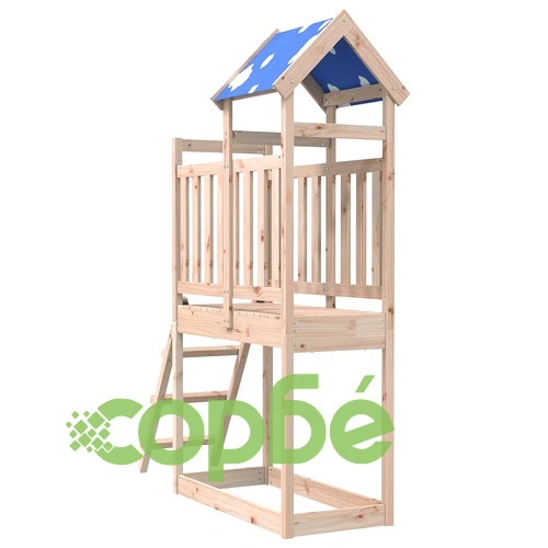Игрална кула Кафяво 52,5 x 110,5 x 215 см Масивно Борово Дърво ➤ топ цена ➤ sorbe.bg