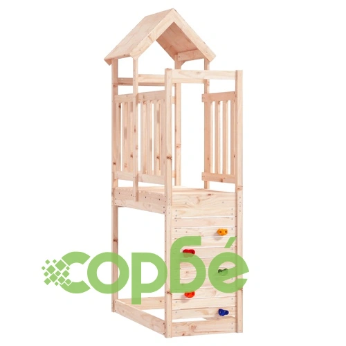Игрална кула Кафяво 53 x 110,5 x 214 см Солидно борово дърво ➤ топ цена ➤ sorbe.bg