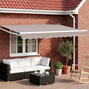 Прибираща се тента за тераса, Светлосиво, 3,5 x 2 m, полиестер