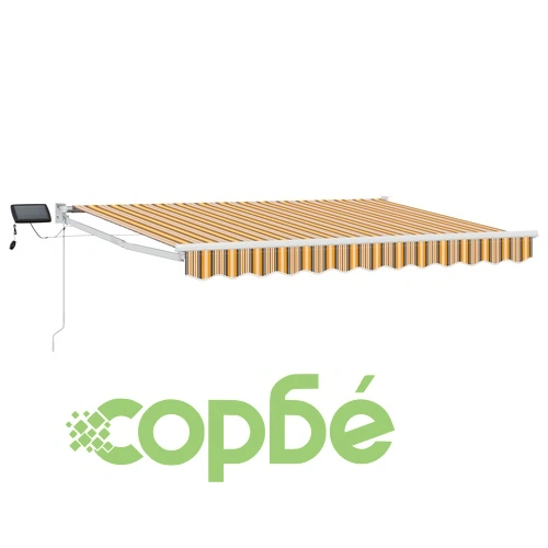 Ръчен изтеглящ се сенник с LED светлини, 2,5 x 2 m ➤ топ цена ➤ sorbe.bg