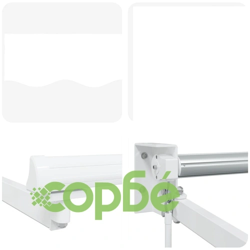 Ръчен изтегляем сенник със соларни LED светлини, Бял, 2,5 x 2 м, полиестер с ПУ покритие ➤ топ цена ➤ sorbe.bg