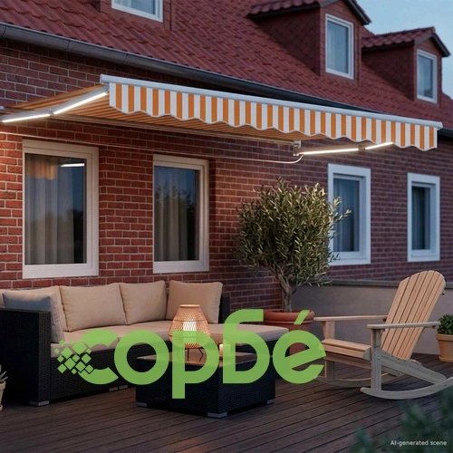 Прибираем сенник с LED осветление, полиестер, 3 x 2 м, жълто и бяло ➤ топ цена ➤ sorbe.bg