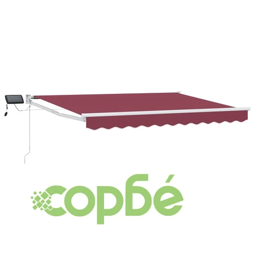 Изтегляем сенник с LED осветление, бордо и бяло, 3,5 x 2 м ➤ топ цена ➤ sorbe.bg