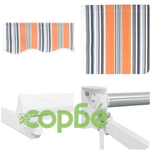 Ръчен сенник с LED осветление, 3,5 x 2 м, полиестер с ПУ покритие ➤ топ цена ➤ sorbe.bg