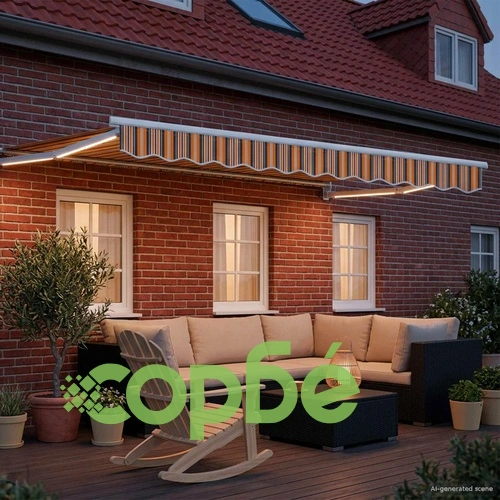 Ръчен изтеглящ се сенник с LED светлини 3,5 x 2 m ➤ топ цена ➤ sorbe.bg