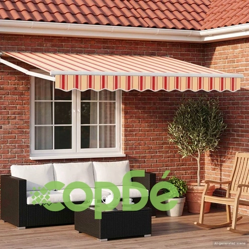 Изтеглящ сенник със соларни LED светлини, 3 x 2,5 м, многоцветен ➤ топ цена ➤ sorbe.bg