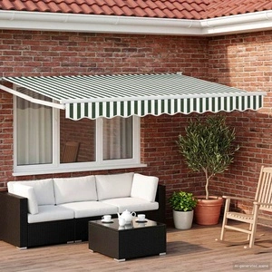 Изтегляем сенник с LED осветление, полиестер, 3,5 x 2,5 m, зелен/бял