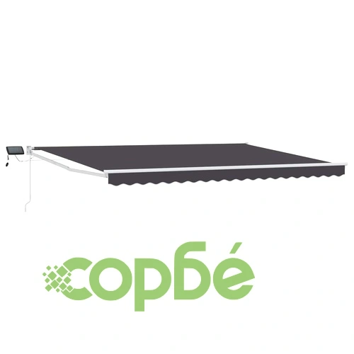 Изтегляем сенник с LED осветление, Антрацит/Бяло, 4,5 x 3 м, полиестер с ПУ покритие ➤ топ цена ➤ sorbe.bg