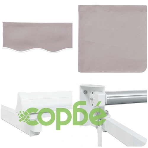 Изтегляем сенник със соларни LED светлини, 5 x 3 м, светлосив и бял ➤ топ цена ➤ sorbe.bg