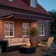 Ръчен изтеглящ сенник с LED осветление, Бордо/Антрацит, полиестер с ПУ покритие, 2,5 x 2 м