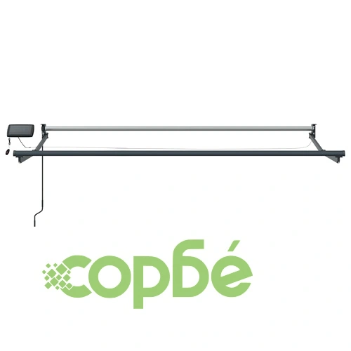 Ръчен сенник с LED осветление 3,5 x 2,5 м, полиестер с ПУ покритие ➤ топ цена ➤ sorbe.bg