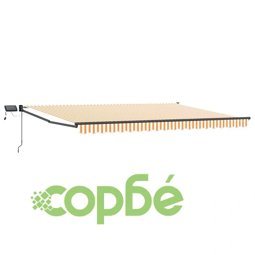 Ръчен сенник с LED осветление 4 x 3 м, полиестер с PU покритие ➤ топ цена ➤ sorbe.bg