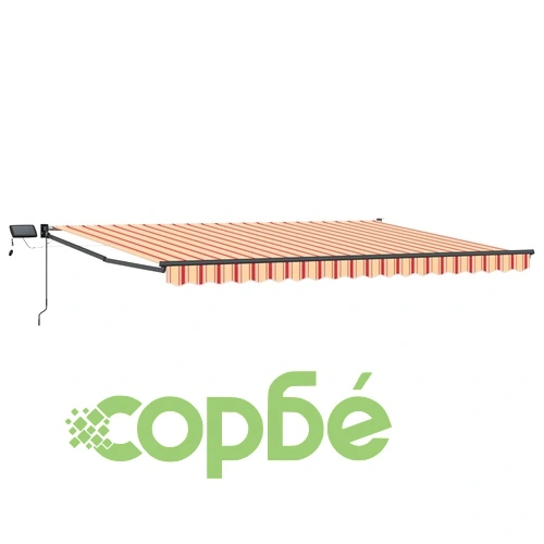 Ръчен сенник тип маркиза със соларни LED светлини, 4,5 x 3 m ➤ топ цена ➤ sorbe.bg