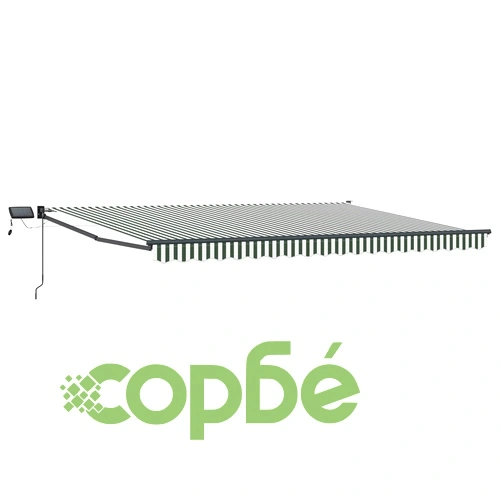 Ръчен сенник с LED осветление 5 x 3 м, полиестер с PU покритие ➤ топ цена ➤ sorbe.bg