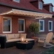 Електрически прибираем сенник с LED осветление, жълт и бял, 3 x 2,5 м, алуминий