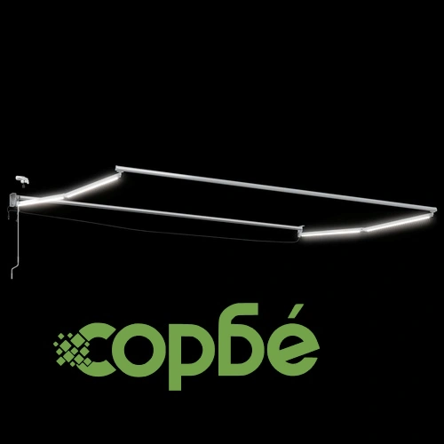 Електрически разтегателен сенник със сензор за вятър, Син и Оранжев, 4 x 3 м, Алуминий ➤ топ цена ➤ sorbe.bg