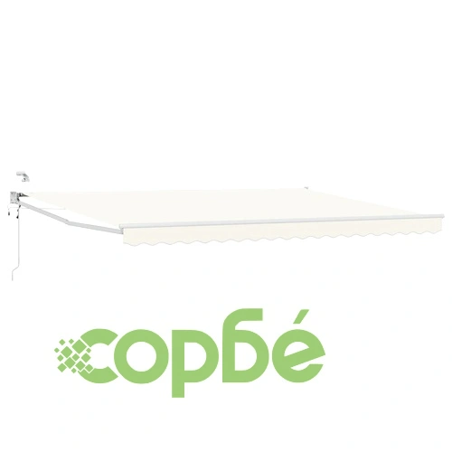 Електрически сенник с LED осветление, Крем, алуминиева рамка, 5 x 3 м ➤ топ цена ➤ sorbe.bg