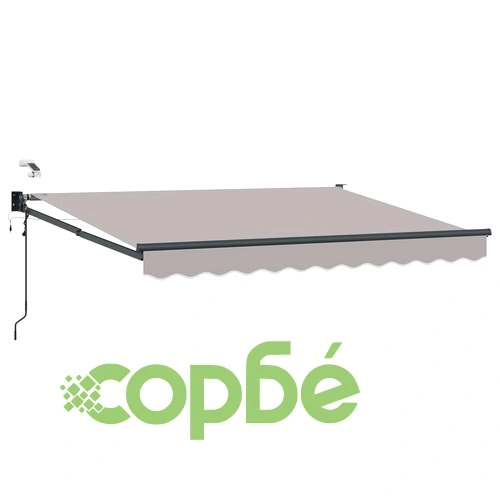 Електрически сенник с LED осветление, Светлосиво, 3,5 x 2 m ➤ топ цена ➤ sorbe.bg