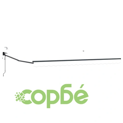 Електрически сгъваем сенник с LED осветление, Бял, 4,5 x 3 m ➤ топ цена ➤ sorbe.bg