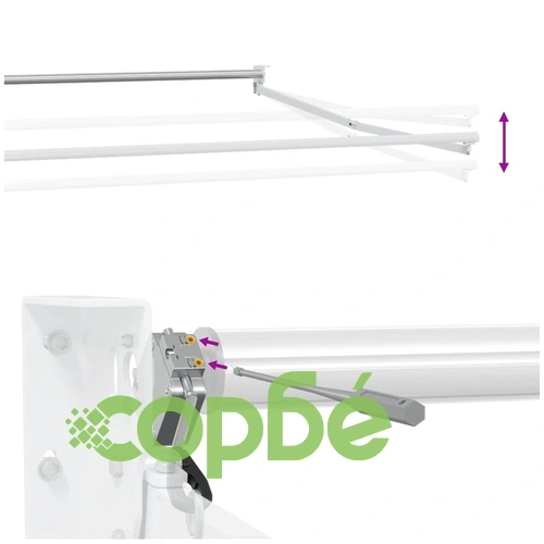 Електрически разтегателен сенник, алуминий, 3 x 2,5 м, кафяво-бял ➤ топ цена ➤ sorbe.bg