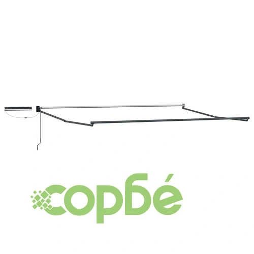 Електрически сенник разтегателен, алуминий, 4 x 2 м, Червено/Бяло/Антрацит ➤ топ цена ➤ sorbe.bg