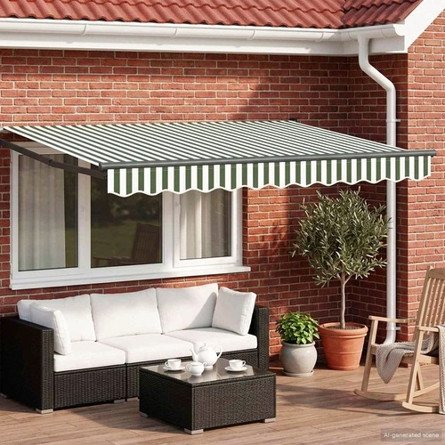 Електрически разтегателен сенник 3,5 x 2,5 m, алуминиева рамка, полиестерно платно ➤ топ цена ➤ sorbe.bg