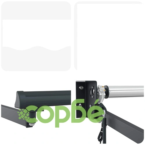 Електрически разтегателен сенник от полиестер, бяло и антрацит, 4,5 x 3 m ➤ топ цена ➤ sorbe.bg