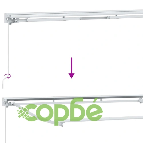Ръчен сгъваем сенник Кремаво 5 x 3 м, Полиестер с PU покритие, Алуминиева рамка ➤ топ цена ➤ sorbe.bg