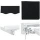 Ръчна рамка за сенник с LED осветление, алуминий, 3,5 x 2,5 м, черно/бяло