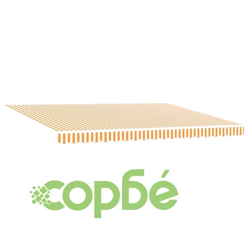Ръчна тента с LED осветление, жълто и бяло, 4,5 x 3,5 м ➤ топ цена ➤ sorbe.bg