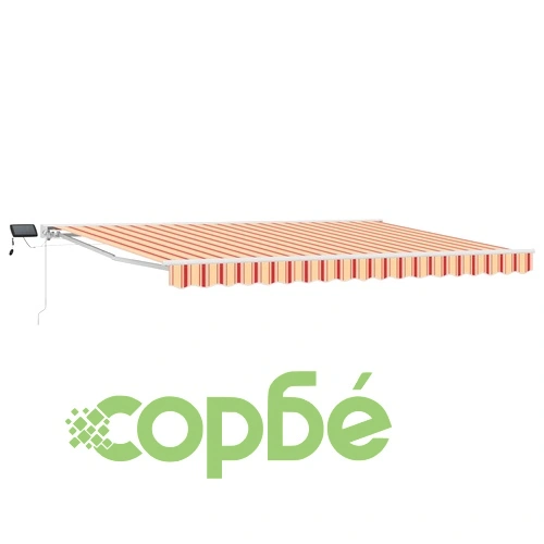 Ръчна тераса сенник с LED осветление, алуминиева рамка, 5 x 3,5 м ➤ топ цена ➤ sorbe.bg
