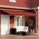 Ръчна тента с LED осветление, алуминиева рамка, 4 x 3,5 м, оранжево-черна