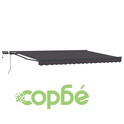 Ръчна рамка за сенник с LED осветление, Антрацит, алуминий, 4,5 x 3 м ➤ топ цена ➤ sorbe.bg