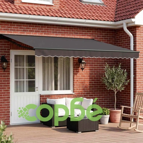 Ръчна рамка за сенник с LED осветление, Антрацит, алуминий, 4,5 x 3 м ➤ топ цена ➤ sorbe.bg