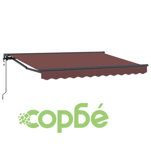Електрически прибираем сенник, полиестер с PU покритие, кафяво, 2,5 x 2 m ➤ топ цена ➤ sorbe.bg