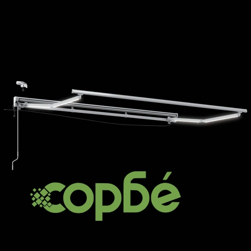 Електрически сенник с дистанционно управление, полиестер, 3 x 2,5 m, оранжево-черно ➤ топ цена ➤ sorbe.bg