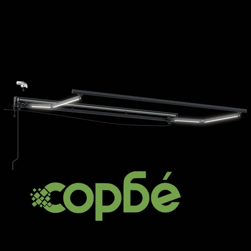 Електрически прибиращ се сенник Червено и Антрацит, 3 x 2,5 м, полиестер с PU покритие ➤ топ цена ➤ sorbe.bg