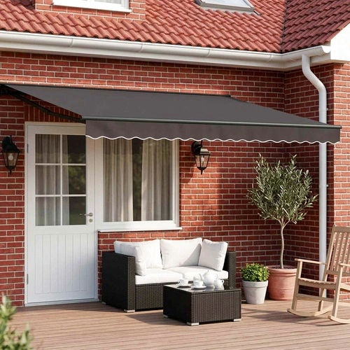 Електрически сенник Антрацит, 4,5 x 3 m, полиестер с PU покритие ➤ топ цена ➤ sorbe.bg
