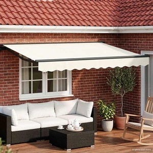 Електрически сенник, алуминий и полиестер, кремав/антрацит, 3 x 2 m