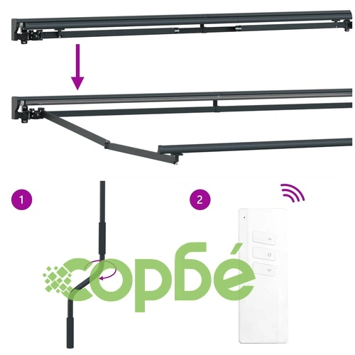 Електрически сенник с падаща тента, алуминий и полиестер, 4 x 3 m, светлосиво и антрацит ➤ топ цена ➤ sorbe.bg