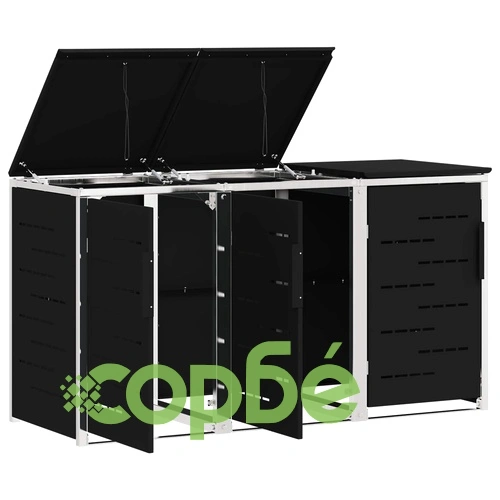 Външна кутия за контейнери за 3 кофи 240 л, неръждаема стомана, 207 x 77,5 x 112,5 см ➤ топ цена ➤ sorbe.bg