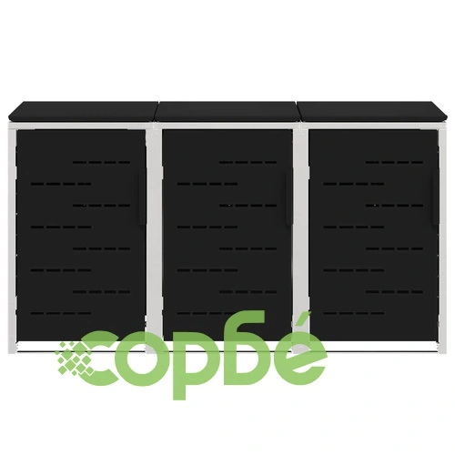 Външна кутия за контейнери за 3 кофи 240 л, неръждаема стомана, 207 x 77,5 x 112,5 см ➤ топ цена ➤ sorbe.bg