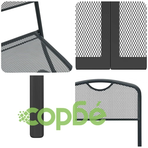 Градински комплект за градина 7 части, сгъваем, желязо и стомана, антрацит, 200x100x72 см ➤ топ цена ➤ sorbe.bg