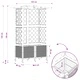 Повдигната градинска леха с решетка и покрив, полипропилен, Сиво, 122 x 40 x 144 см