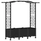 Повдигнато градинско легло с решетка и покрив, полипропилен, 164 x 40 x 144 см, черно