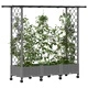Повдигнато градинско легло с решетка и покрив, полипропилен, 164 x 40 x 127 см, светлосиво