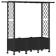 Повдигната градинска леха с решетка и покрив, PP, Черно, 162,5 x 40 x 142 см