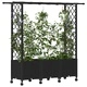 Повдигната градинска леха с решетка и покрив, PP, Черно, 162,5 x 40 x 142 см