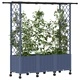 Повдигнато градинско легло с решетка и покрив, полипропилен, Сиво, 162,5 x 40 x 142 см