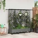 Повдигнато градинско легло с решетка и покрив, полипропилен, 164 x 40 x 127 см, светлосиво